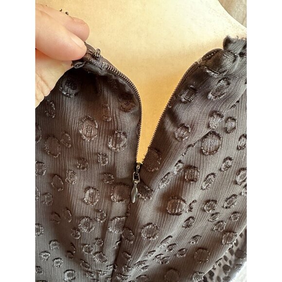 Ann Taylor Black Semi Sheer Long Sleeve Petite  Dress Sz 2P - Picture 6 of 10